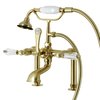 Aqua Vintage Deck Mount Clawfoot Tub Faucet, Brushed Brass AE103T7WLL